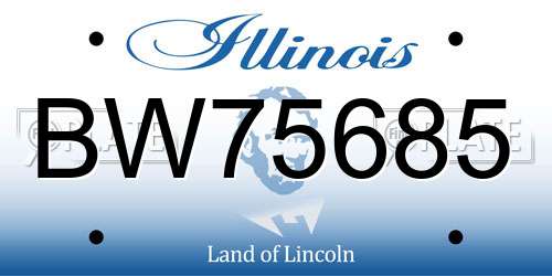 BW75685 Illinois License Plate