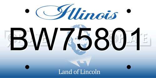 BW75801 Illinois License Plate