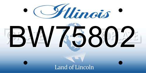 BW75802 Illinois License Plate