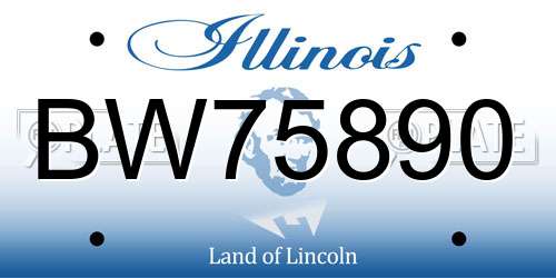 BW75890 Illinois License Plate