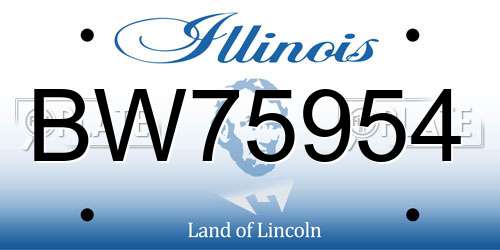 BW75954 Illinois License Plate