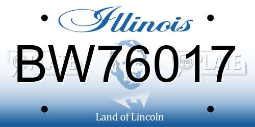 BW76017 Illinois License Plate