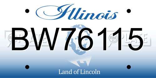 BW76115 Illinois License Plate