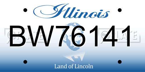 BW76141 Illinois License Plate