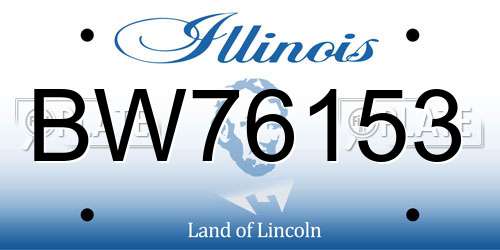BW76153 Illinois License Plate