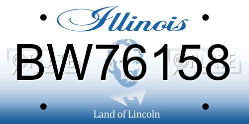 BW76158 Illinois License Plate