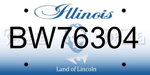 BW76304 Illinois License Plate