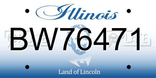 BW76471 Illinois License Plate