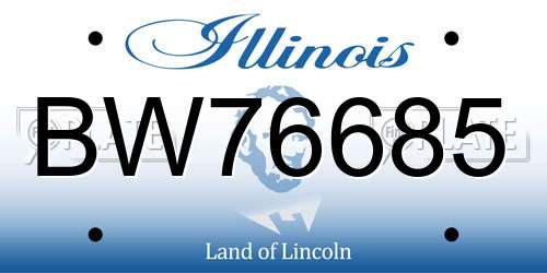 BW76685 Illinois License Plate