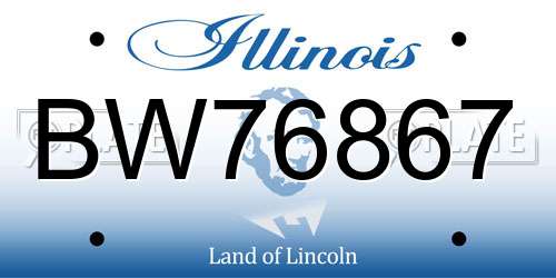 BW76867 Illinois License Plate