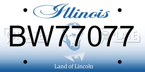 BW77077 Illinois License Plate