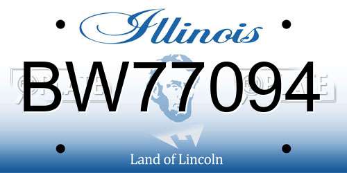 BW77094 Illinois License Plate