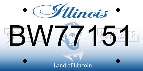 BW77151 Illinois License Plate