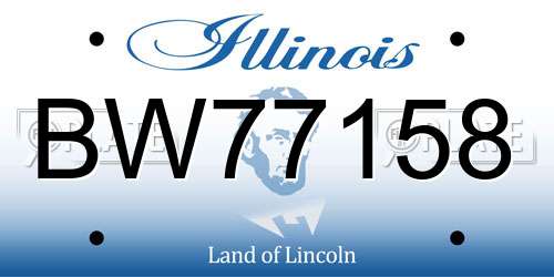 BW77158 Illinois License Plate