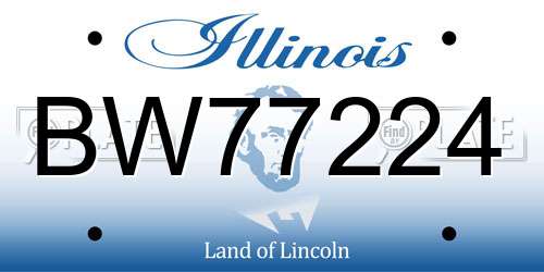 BW77224 Illinois License Plate