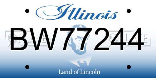 BW77244 Illinois License Plate