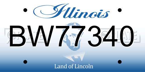 BW77340 Illinois License Plate
