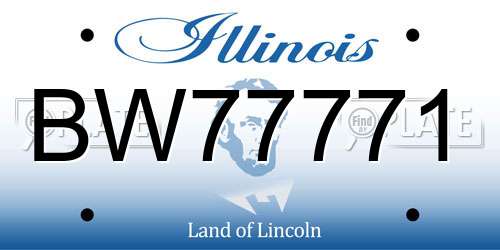 BW77771 Illinois License Plate