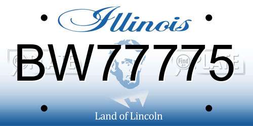 BW77775 Illinois License Plate
