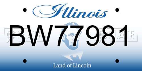 BW77981 Illinois License Plate
