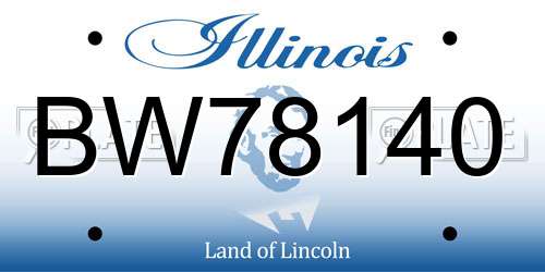 BW78140 Illinois License Plate