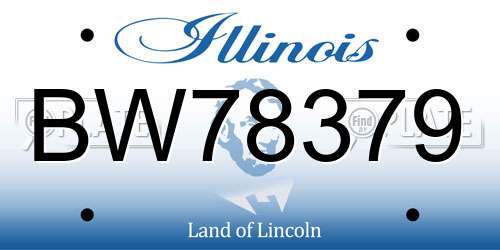 BW78379 Illinois License Plate