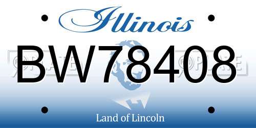BW78408 Illinois License Plate