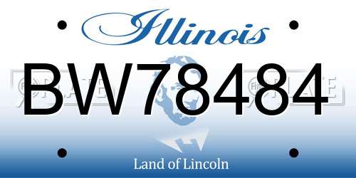 BW78484 Illinois License Plate