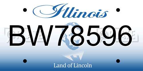 BW78596 Illinois License Plate