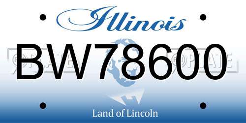 BW78600 Illinois License Plate