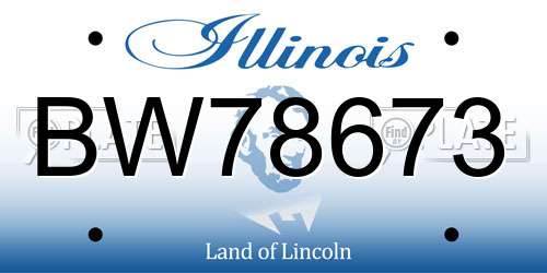 BW78673 Illinois License Plate