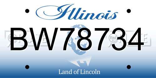 BW78734 Illinois License Plate
