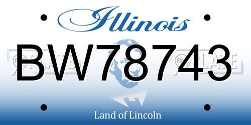 BW78743 Illinois License Plate