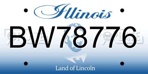 BW78776 Illinois License Plate