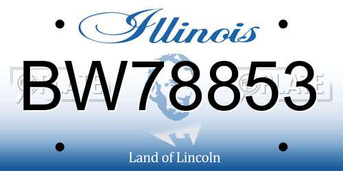 BW78853 Illinois License Plate