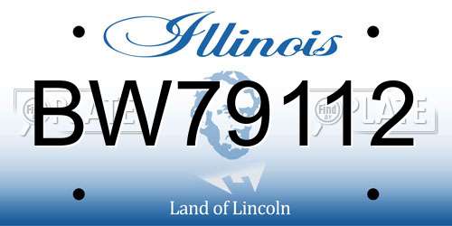 BW79112 Illinois License Plate