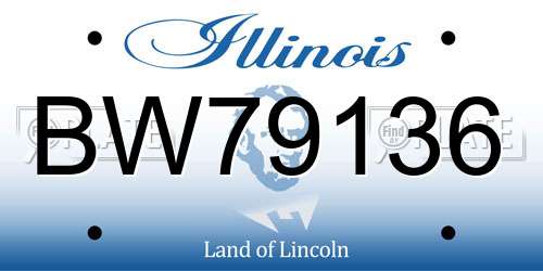 BW79136 Illinois License Plate