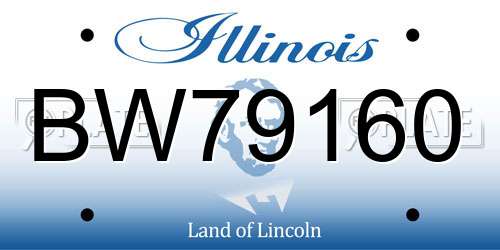 BW79160 Illinois License Plate