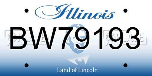BW79193 Illinois License Plate