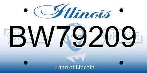 BW79209 Illinois License Plate