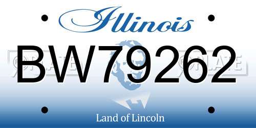 BW79262 Illinois License Plate