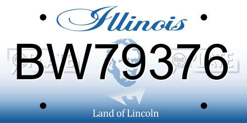 BW79376 Illinois License Plate