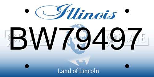 BW79497 Illinois License Plate