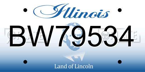 BW79534 Illinois License Plate
