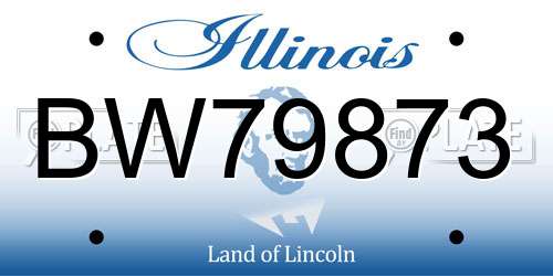 BW79873 Illinois License Plate