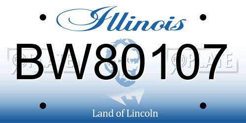 BW80107 Illinois License Plate
