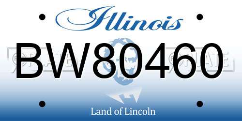 BW80460 Illinois License Plate