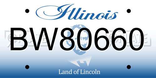 BW80660 Illinois License Plate