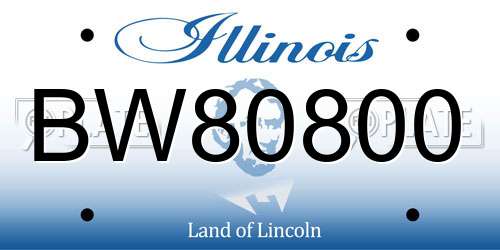 BW80800 Illinois License Plate