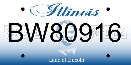 BW80916 Illinois License Plate